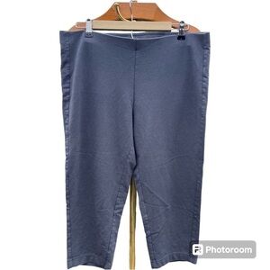 J JILL ~ Pure Jill Grey Pima Cotton Spandex Slim-Leg Cropped Lounge Pant